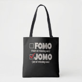 Tote Bag Black Funny FOMO JOMO cochez la case Introvert (Devant)