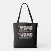 Tote Bag Black Funny FOMO JOMO cochez la case Introvert (Dos)