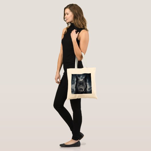 Tote Bag Black German Shepherd (Devant (modèle))