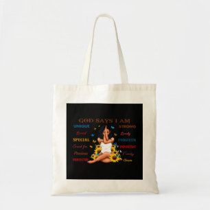 Tote Bag Black Girl God Dit Que Je Suis Afro Femme Christia