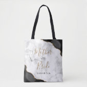 Tote Bag Black Gold Agate Marble Mother of the Bride (Devant)