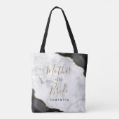 Tote Bag Black Gold Agate Marble Mother of the Bride (Dos)