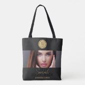 Tote Bag Black Gold Logo Social Media Makeup Studio (Dos)