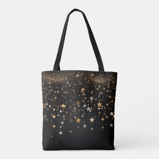 Tote Bag Black Gold Stars (Dos)