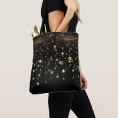 Tote Bag Black Gold Stars (De près)