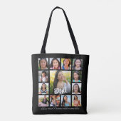 Tote Bag Black Graduation K-12 Bold Modern Photo Collage (Dos)