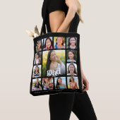 Tote Bag Black Graduation K-12 Bold Modern Photo Collage (De près)