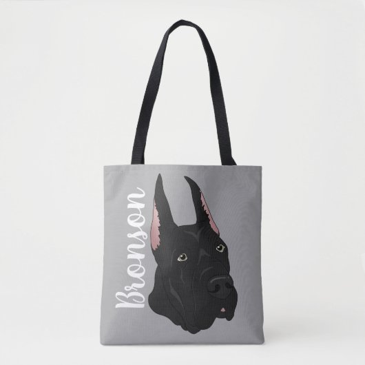 Tote Bag Black Great Dane (Devant)