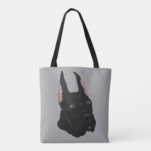 Tote Bag Black Great Dane (Dos)