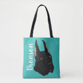 Tote Bag Black Great Dane (Devant)