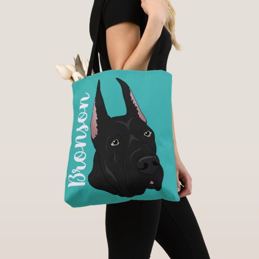 Tote Bag Black Great Dane (De près)