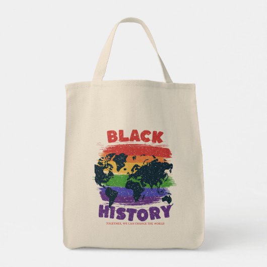 Tote Bag Black History Month Rainbow World Map Unity Change (Dos)