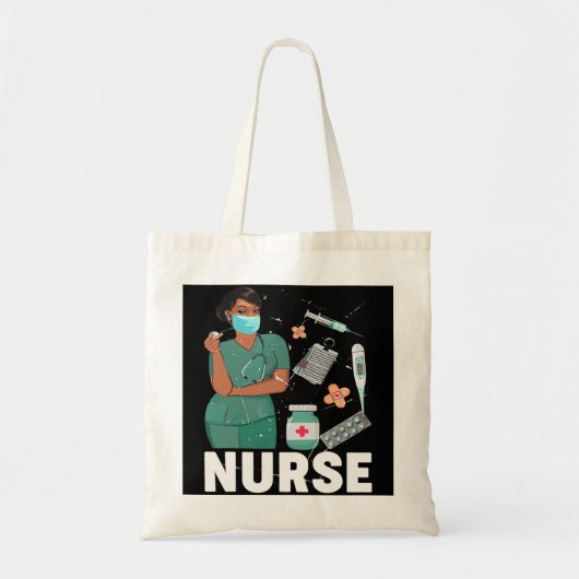 Tote Bag Black History Nurse African American Pride Afro Wo (Devant)