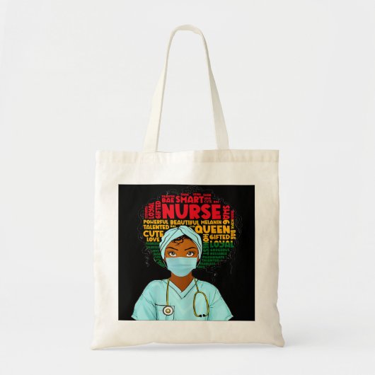 Tote Bag Black History Nurse African American Pride Afro Wo (Devant)