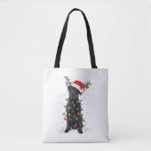 Tote Bag Black Lab Labrador Christmas Tree Light Pyjama Chi (Devant)