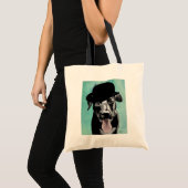 Tote Bag Black Labrador dans le Casquette Bowler (Devant (produit))