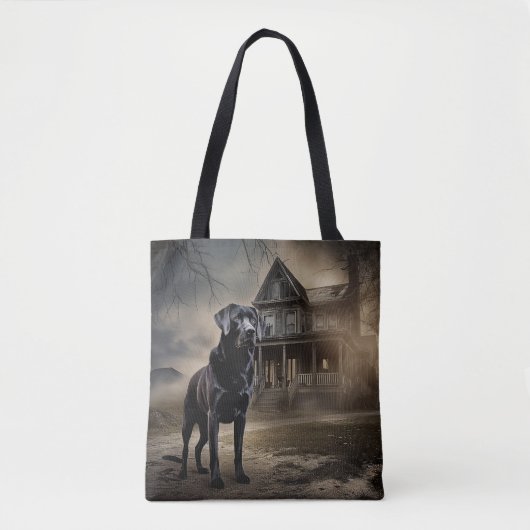 Tote Bag Black Labrador Halloween (Devant)
