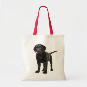 Tote Bag Black Labrador Retriever Puppy Dog Log (Devant)