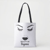 Tote Bag Black Lips maquillage visage sourcils lèvres glam  (Devant)
