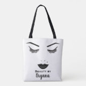 Tote Bag Black Lips maquillage visage sourcils lèvres glam  (Dos)
