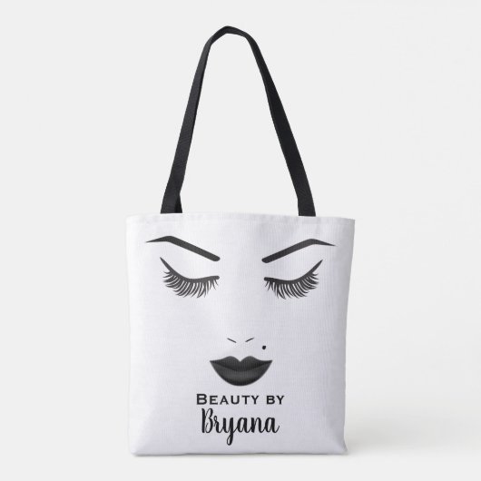 Tote Bag Black Lips maquillage visage sourcils lèvres glam (Dos)