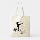 Tote Bag Black Music Notes et Ballerina (Dos)