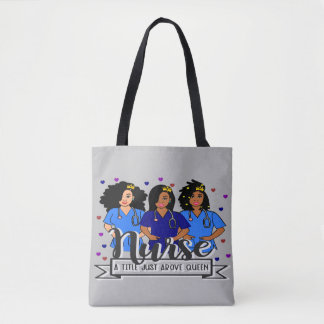 Tote Bag Black Nurse Afro Care