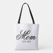 Tote Bag Black Ornate Script Established Mom (Dos)