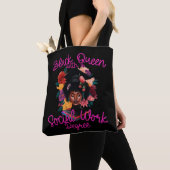 Tote Bag Black Queen Travailleuse sociale Diplôme de travai (De près)