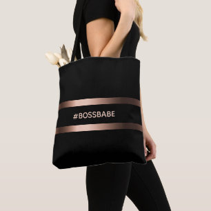 Tote Bag Black rose or bossbabe motivation