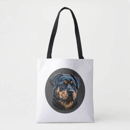 Tote Bag Black Rottweiler (Devant)