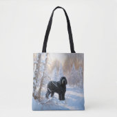 Tote Bag Black Russian Terrier Laisser neiger Noël (Devant)