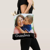 Tote Bag Black Script Established Grandma (De près)
