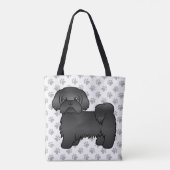 Tote Bag Black Shih Tzu Cute Cartoon Chien & Patrouilles (Dos)
