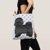 Tote Bag Black Shih Tzu Cute Cartoon Chien & Patrouilles (De près)