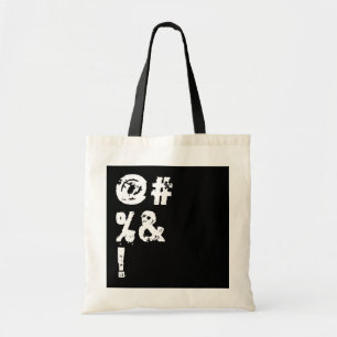 Tote Bag Black Simple EXPLETIVES PORTER des lettres drôles