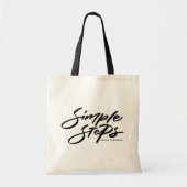 Tote Bag Black Simple Steps Quote Modern Calligraphy (Devant)