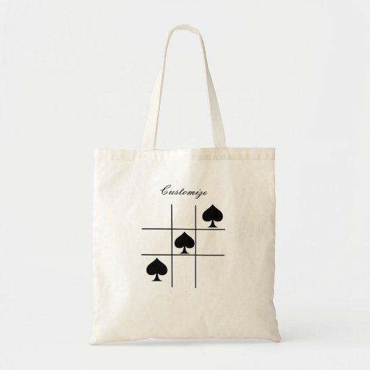 Tote Bag Black Spades Tic Tac Toe Thunder_Cove (Devant)
