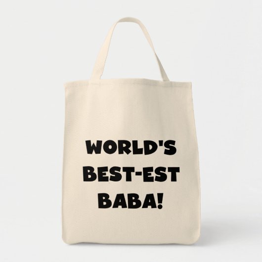 Tote Bag Black Text Meilleurs T-shirts et cadeaux Baba (Devant)