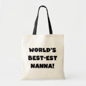 Tote Bag Black Text Meilleurs T-shirts et cadeaux Nanna (Devant)