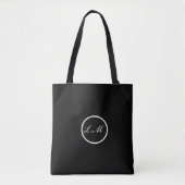 TOTE BAG BLACK TOTE WITH INITIALS INSIDE A CIRCLE (Devant)