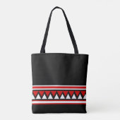Tote Bag Black, White and Red Tribal Triangles (Dos)