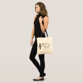 Tote Bag Black & White Custom Text Music Enseignant/Étudian (Devant (modèle))