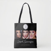 Tote Bag Black White Logo 3 Photo Makeup Studio (Devant)