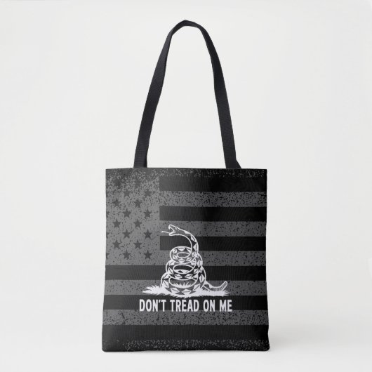 Tote Bag Black & White Ne pas me taper sur le drapeau améri (Devant)