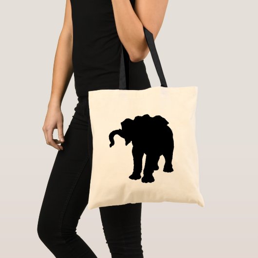Tote Bag Black & White Pop Art Baby Elephant (Devant (produit))
