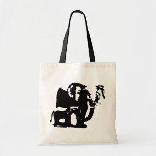 Tote Bag Black & White Pop Art Elephant Famille Maman Bébé