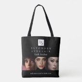 Tote Bag Black White Script Photo Qr Code Lash (Dos)