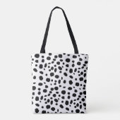 Tote Bag Black White Spots Motif Gold Monogramme (Dos)