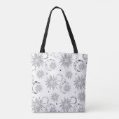 Tote Bag Black & White Sun Moon Stars Astrologie céleste (Dos)